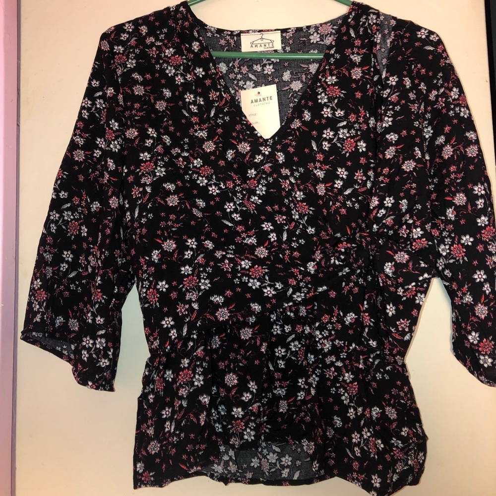 Floral print flounce top
